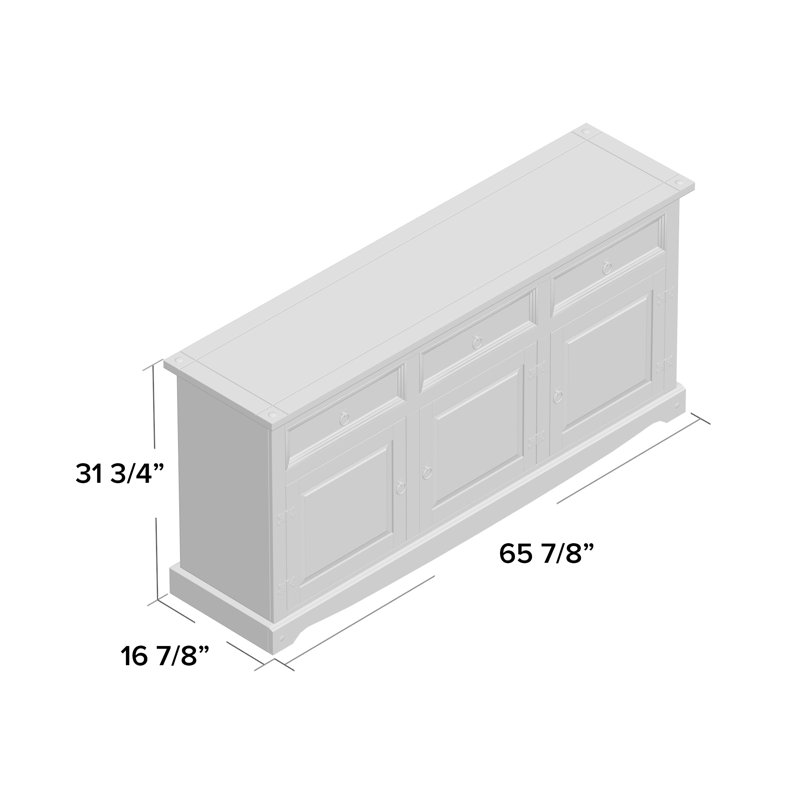 Corona 65.91'' Sideboard, Gray Wash, 31.69" H x 65.91" W x 16.93" D