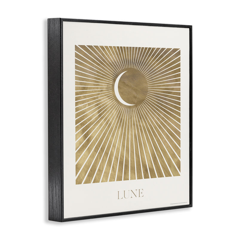 Lune Boho Moon, estampe numérique encadrée par Reinders, Giclée encadrée noir minuit, H 20 po x l 16 po
