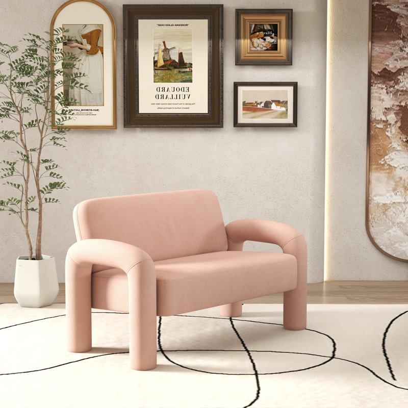 Causeuse en velours 2 places Iryanna, Rose