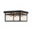 4 - Light Modern Black Square Flush Mount With Glass Shade