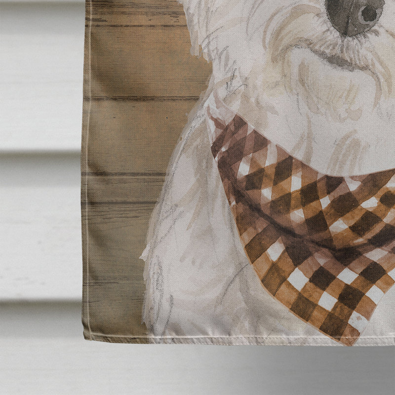 Fauve en polyester à 2 côtés 40 x 28 po french dog drapeau maison, Terrier des Highlands de l'Ouest blanc