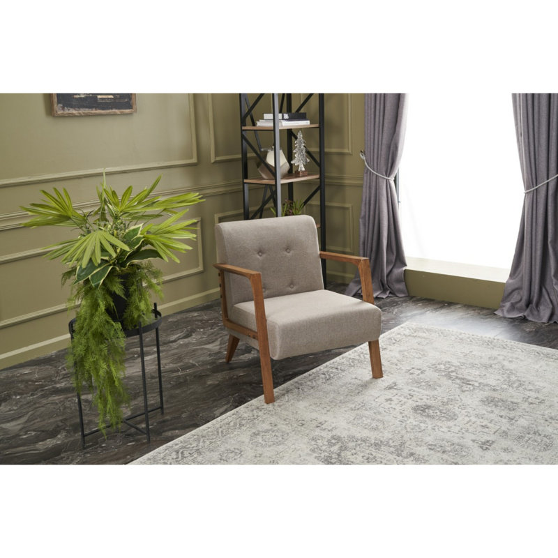 Fauteuil Hochstetler, 100 % polyester crème