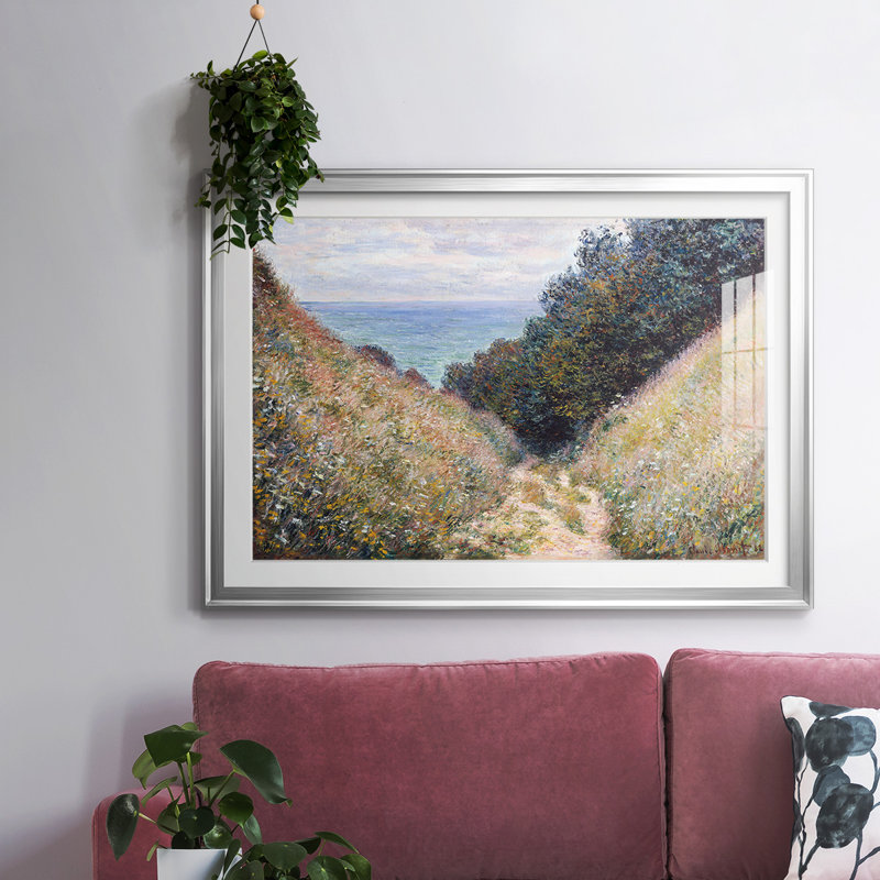 Monet, impression sur papier encadrée, Or, H 30 po x l 44 po x P 1,5 po