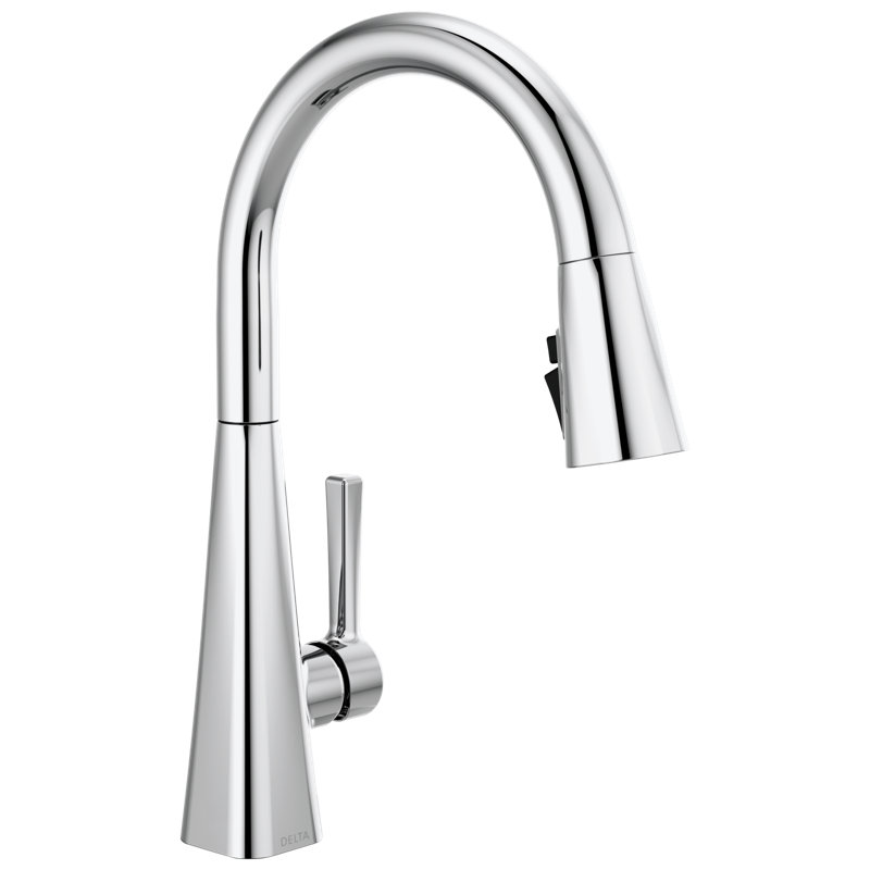 Robinet d'évier de cuisine à bec rétractable Lenta, robinet de cuisine à poignée simple, Chrome chrome