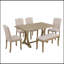Ensemble de table de salle à manger 6 pièces, table à tréteaux rectangulaire, 4 chaises rembourrées et banc pour la salle à manger-431098167