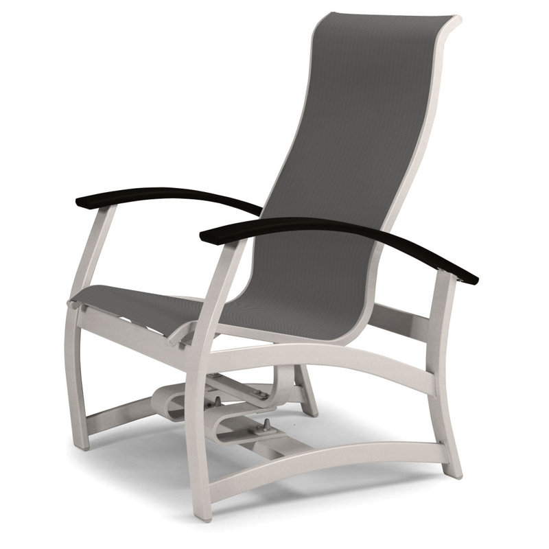 Chaise de patio Askar, Noir P70, Neige texturée, Titane Sunbrella®