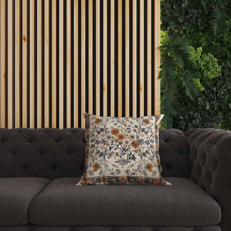 Coussin décoratif intérieur / extérieur Garden Glory, Gris / Orange, H 20 po x l 20 po