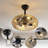 19" Hemp Rope Woven Ceiling Fan With 4 Bulbs, Dimmable, 7 Blades, Reversible DC Motor.