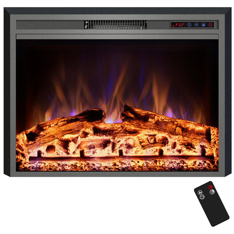 Lembert Electric Fireplace Insert with 5120 BTU, 27.5" H x 35.6" W x 6.5" D