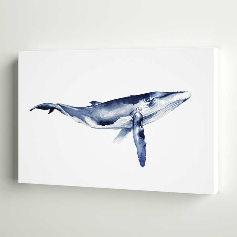 «Whale Portrait I», peinture sur toile, H 8 po x l 12 po