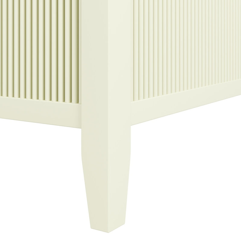 Très grand lit plateforme à baldaquin en bois avec lattes de soutien, beige, King, Beige