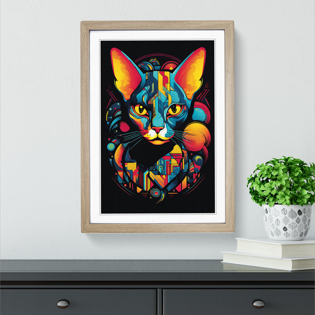 Sphynx Cat Constructivism - Framed Print