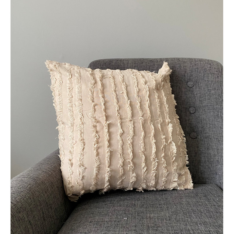  Housse de coussin Fringe, Beige