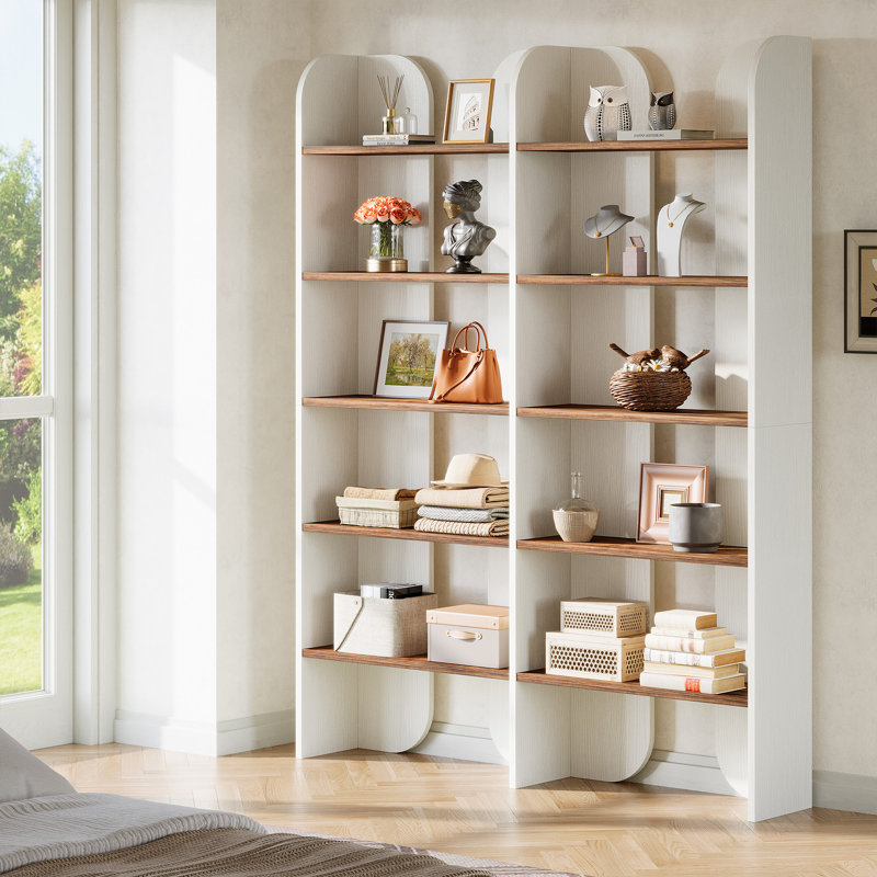 70.87-Inch Tall Bookcase with Open Shelves, 1, White