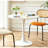 Modern Round Tulip Dining Table, 24 Inch Mid Century Coffee Table with MDF Top & Steel Base, Oval Kitchen Table for Living Room