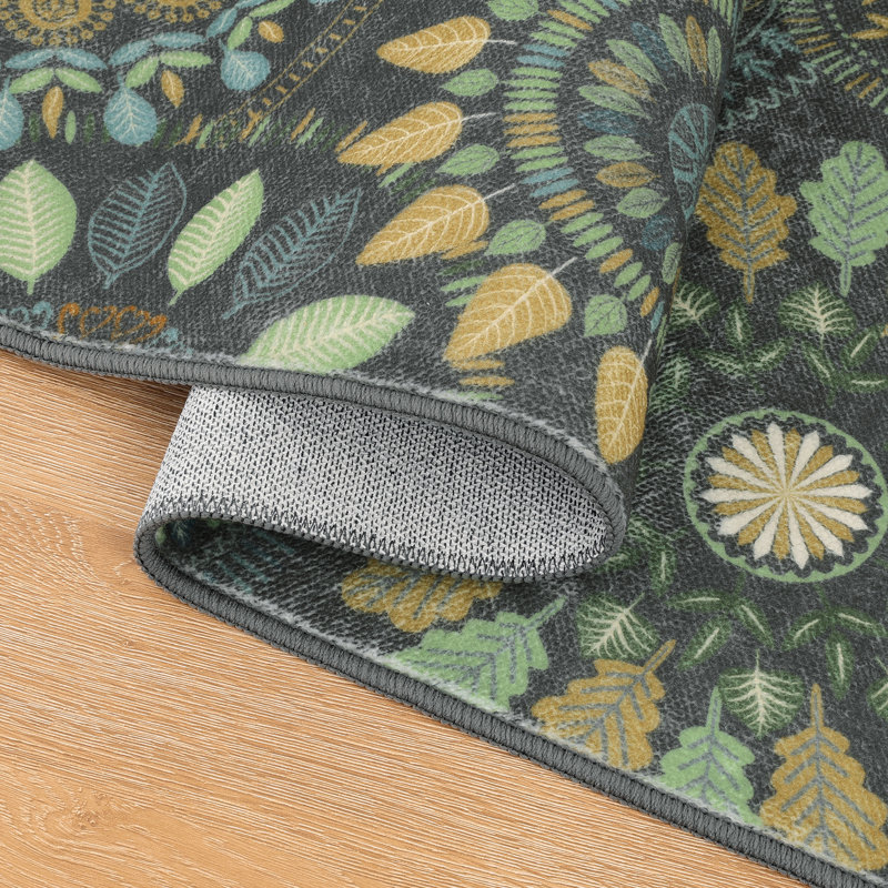 Mcnish Machine Washable Non Slip Kitchen Mat, Dark Green