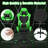 Inbox Zero Adjustable Swiveling PC & Racing Game Chair with Footrest in Green/Black