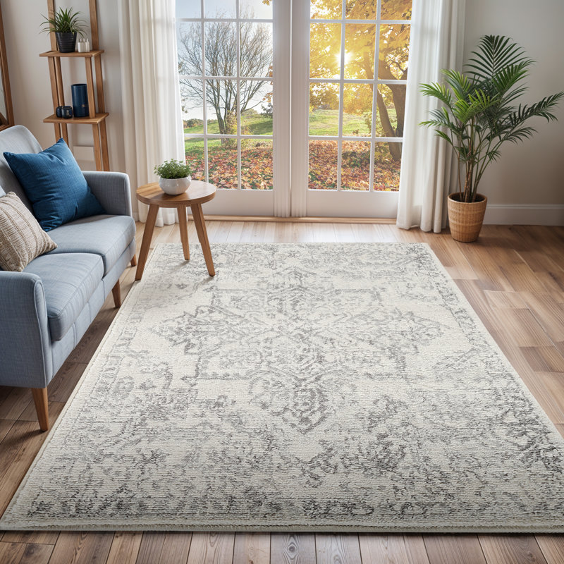Amelie Grey/Off-White Rug, Rectangle 80 x 150cm