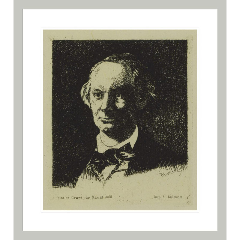 «Baudelaire» par estampe numérique encadrée, 26.48" H x 23.5" W
