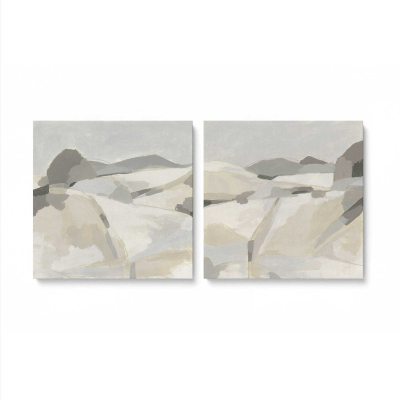 Ensemble de 2 couches de paysage discret, H 12 po x l 24 po x P 1,25 po, Toile tendue