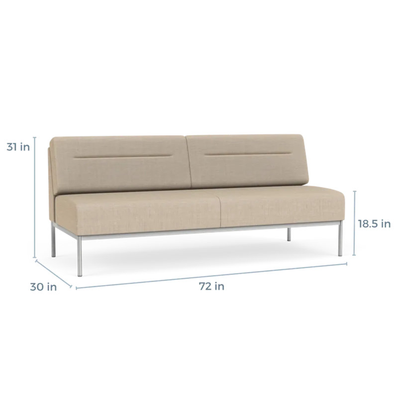Canapé Darsey, Sans alimentation, Argent argent, Chambray calcaire