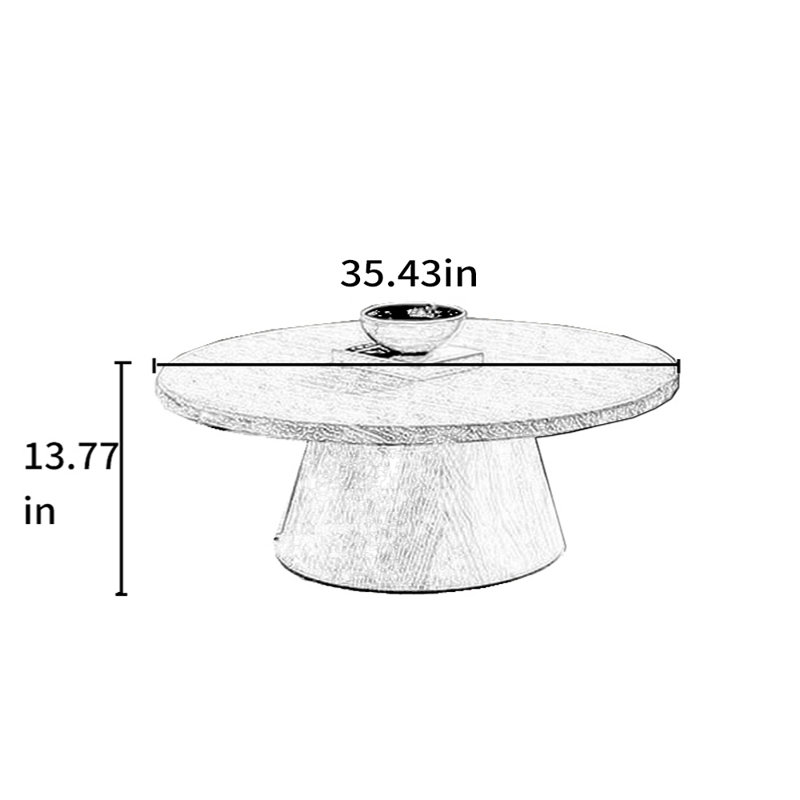 Table basse en travertin naturel, H 13,77 po x L 35,43 po x l 35,43 po