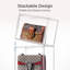 Ensemble de 5 organisateurs de rangement de sac à main pour placard, grande boîte de présentation de sac à main empilable transparent avec porte magnétique pour objets de collection, cosmétiques, talons hauts et jouets