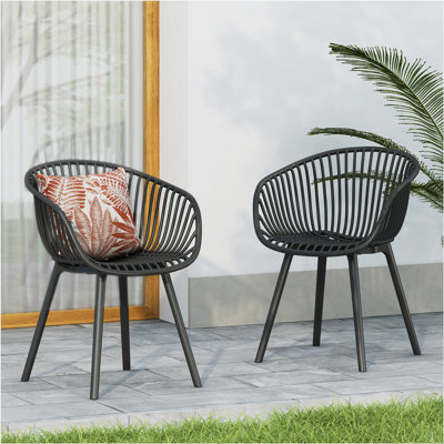 Plastic Dining Chair Set of 2 with sturdy four legs by Corrigan Studio
