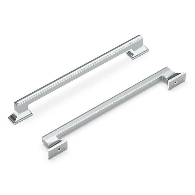 Brownstone Collection Handle Pull - Cabinet Pull - Transitional Hardware for Drawers & Cabinets, Chrome, 8 13/16"