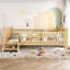 Lit pour enfants en bois massif avec bibliothèques de rangement, escaliers mignons et garde-corps, aucun sommier requis-1882690437-1882690443