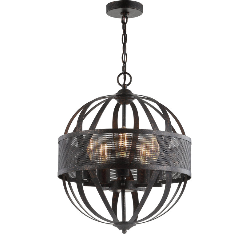 Luminaire sphère suspendu à un globe 5 lumières Itasca