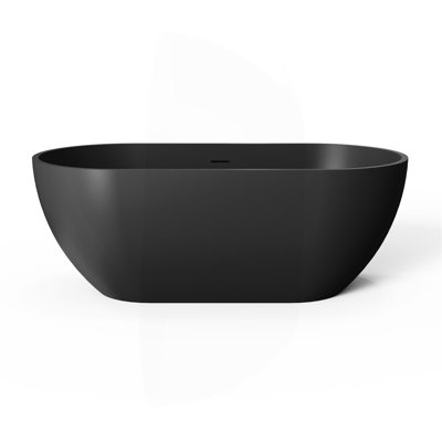 59 Inch Small Size Stone Resin Solid Surface Oval Shape Freestanding Bathtub For The Bathroom