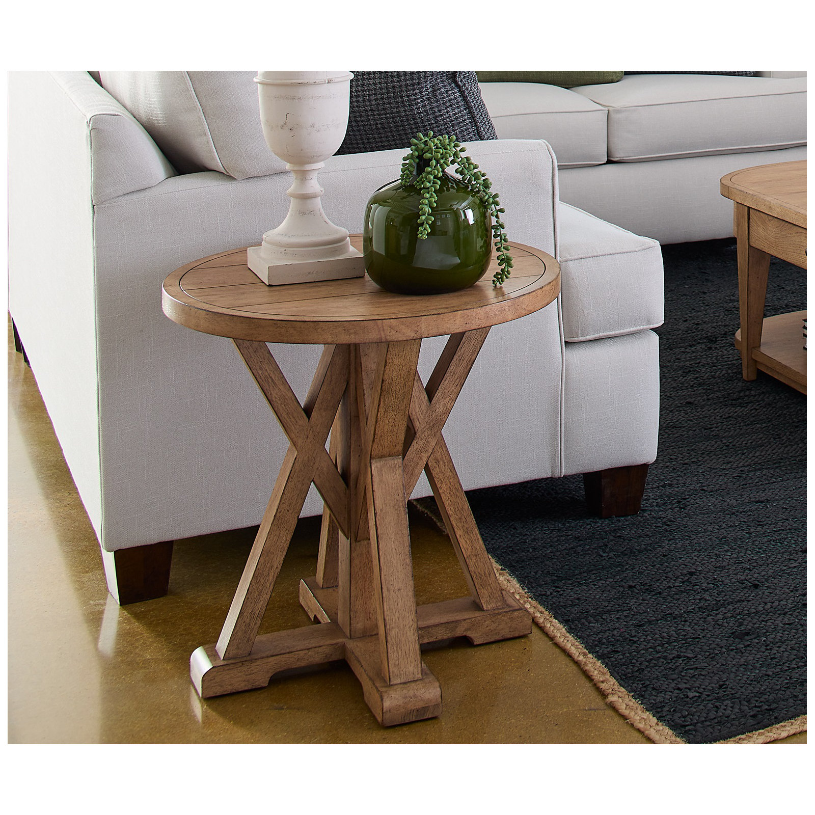 Mya Solid Wood End Table, Tan