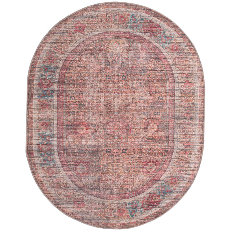 Engen Washable Oriental Indoor Rug, Oval 7'10" x 10'