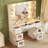 White Makeup Vanity Desk with Lighted Mirror & Glass Top | 7 Lighted Drawers, 4 Shelves & Power Outlet – 3-Color LED Lights, Dressing Table for Bedroom-134161759