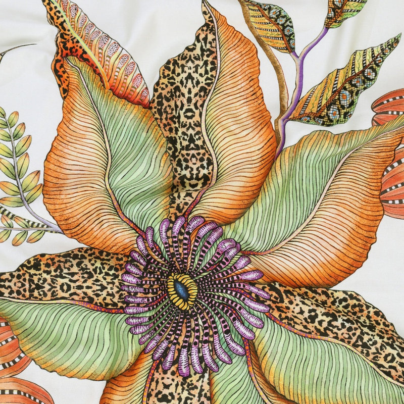 Thanda Nests Tablecloth - Cotton, 138" L x 78" W, Parakeet