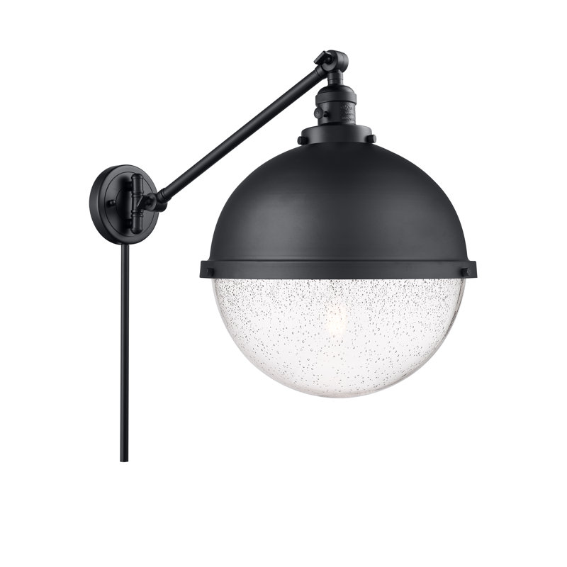 Lampe murale avec bras pivotant 1 lumière Shauna, Ampoule non incluse, H 17,25 po x l 12,88 po x P 22,44 po, Noir mat