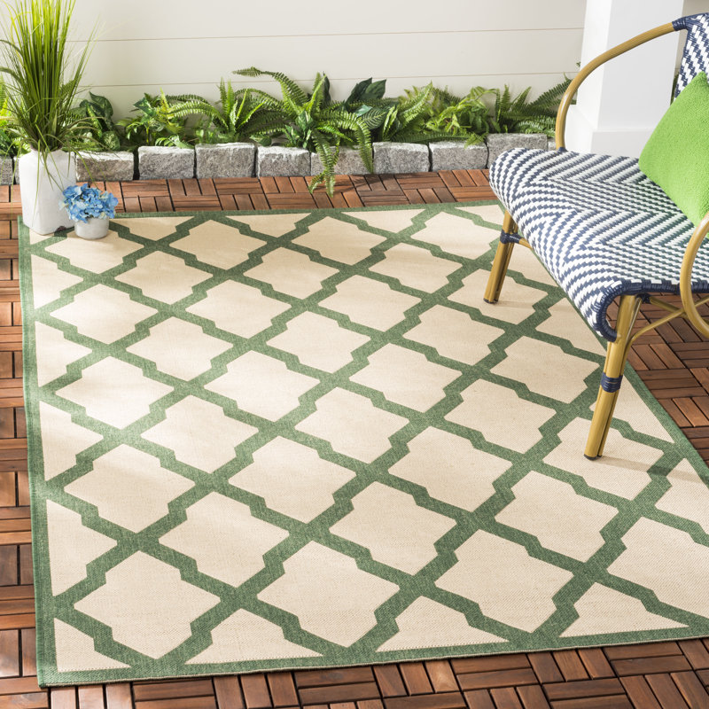 Tapis d'intérieur / extérieur à motif géométrique Adler, Rectangle 5 pi 3 po x 7 pi 6 po