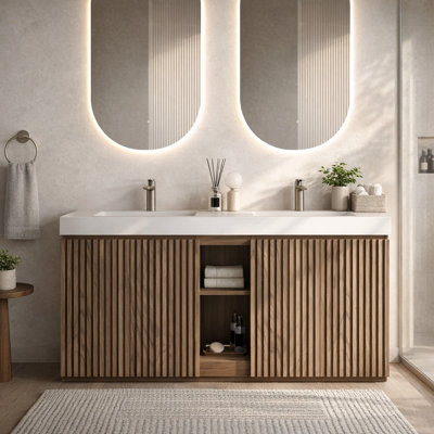 Meuble-lavabo double autoportant Adria