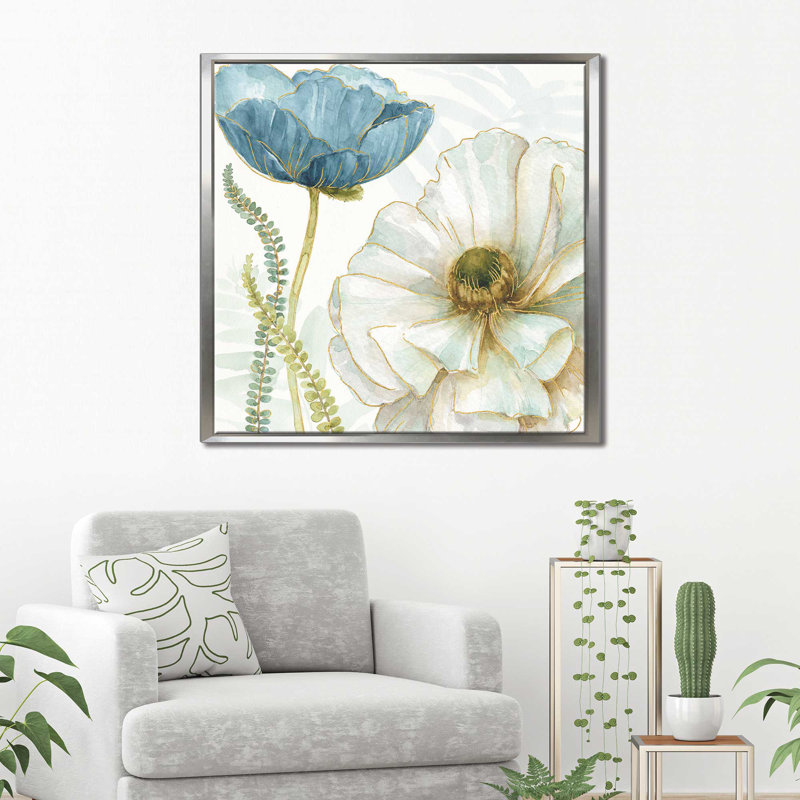 " My Greenhouse Flowers III ", 21.5" H x 21.5" W x 2" D, Silver Floater Frame