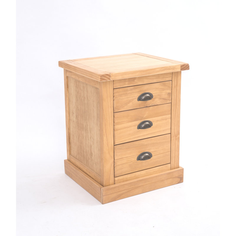Phineas 45 cm W Bedside Table, Light Wood