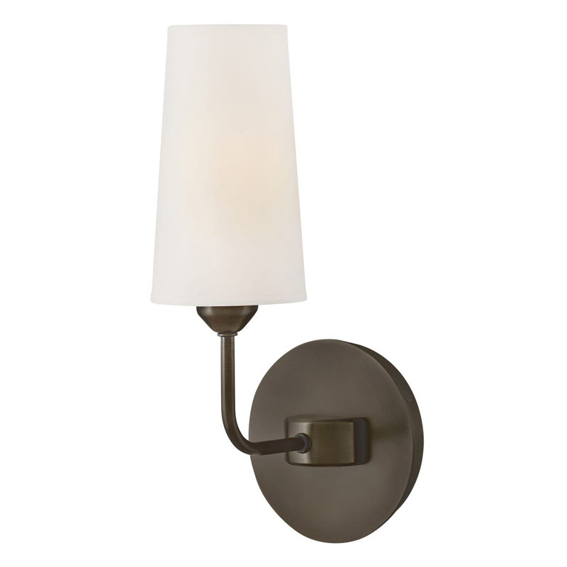 Lewis Single Light Wall Sconce with Paper Shade, Black Oxide