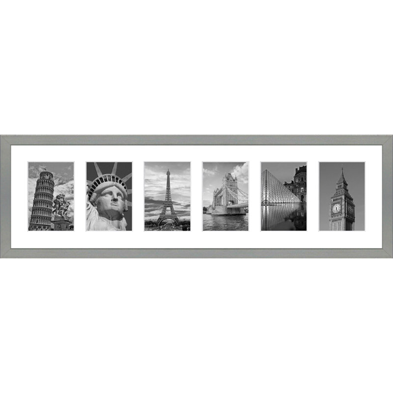 Kernberry Wood Picture Frame with Mat, Light Grey