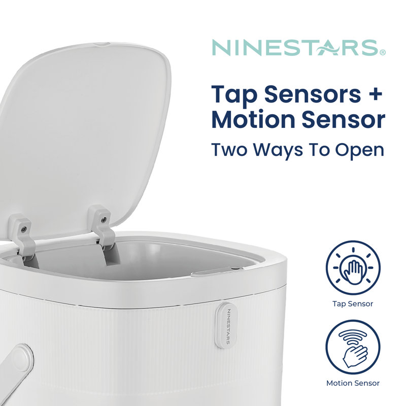 Ensemble de poubelle automatique 13 gallons et 3,2 gallons Ninestars Le meilleur pour la cuisine et la salle de bain, poubelle en plastique, robinet n'importe où, ensemble de poubelle à capteur tactile sans contact CB-DZT-50-36 / 12-36WH