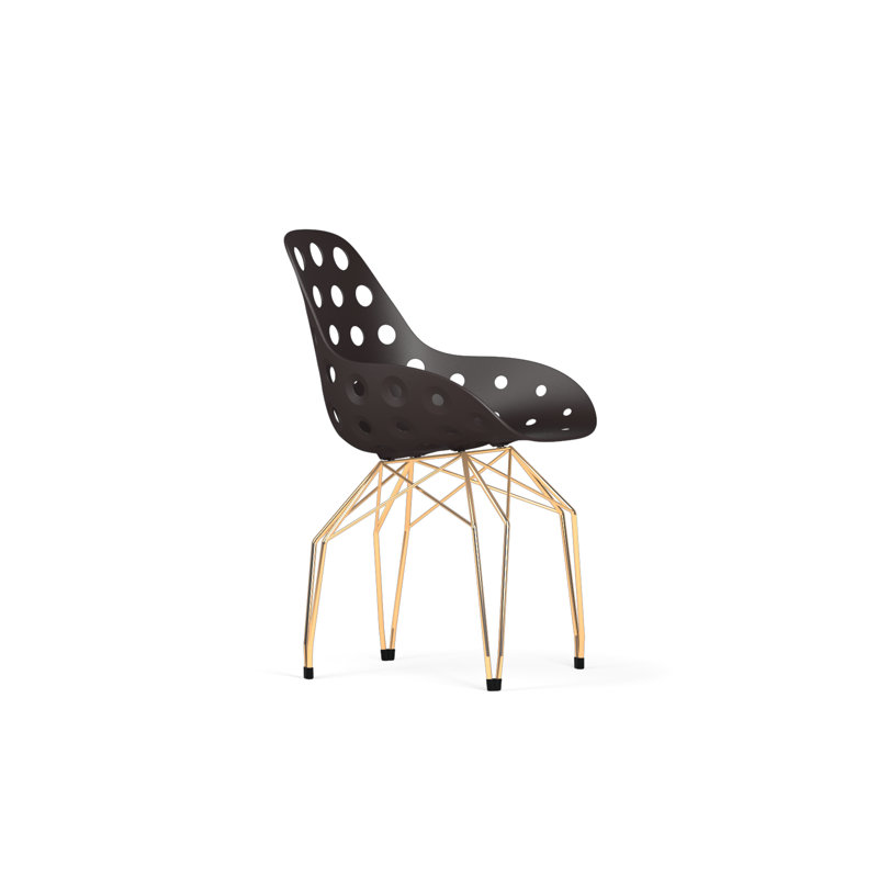 Chaise avec accoudoirs Gallatin, Noir / doré