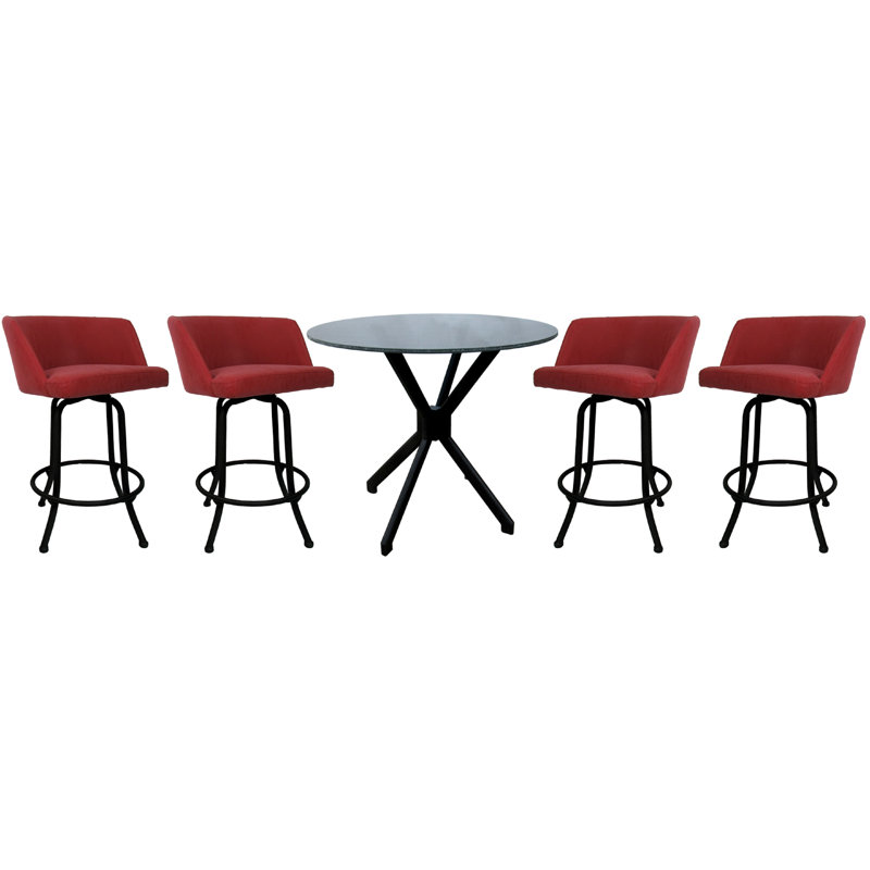 Ensemble repas pour 4 personnes Luther, Noir