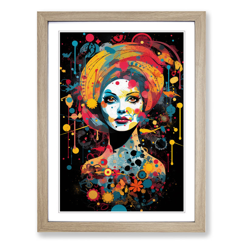 Cancer Zodiac Pop Art - Framed Print, Oak Framed, 64cm H x 46cm W x 2cm D
