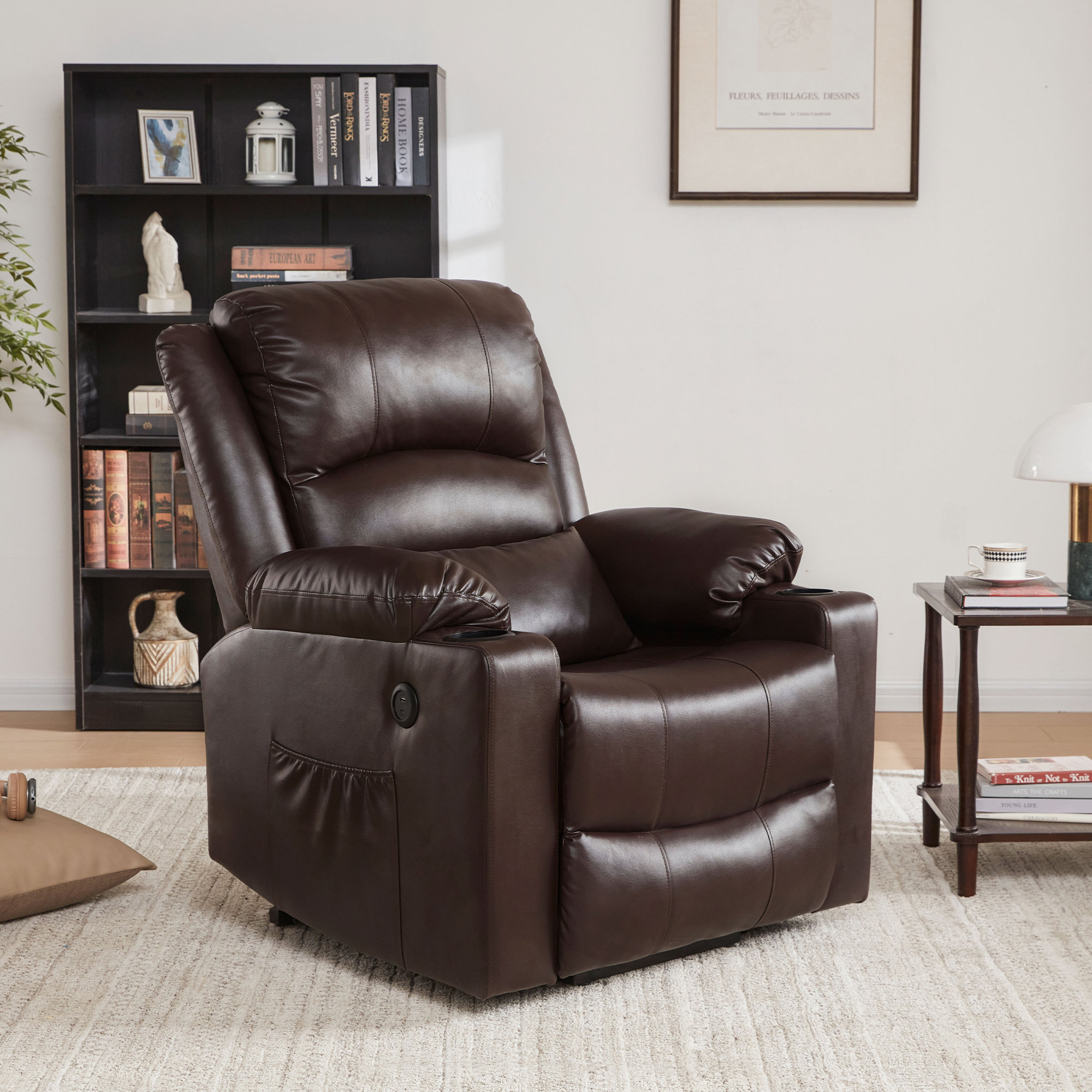 Latitude Run® Faux Leather Power Lift Recliner Chair with Massage and  Heating Functions & Reviews