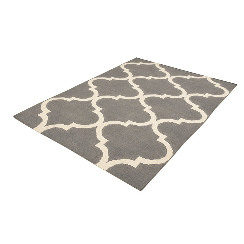 Geometric Wool Hand Knotted Area Rug, Rectangle 140 x 200cm