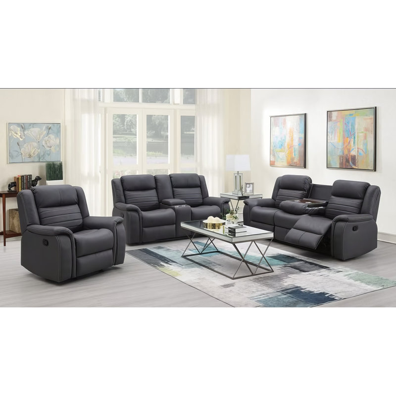 Max 3 Piece Grey Reclining Set